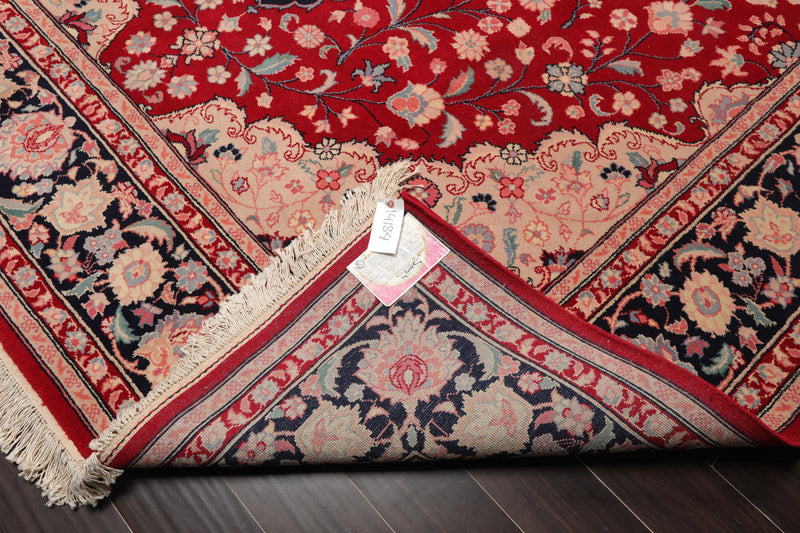 8'10" x 11'11" Hand Knotted Wool Romanian Tabrizz Traditional Area Rug Red