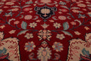 8'10" x 11'11" Hand Knotted Wool Romanian Tabrizz Traditional Area Rug Red