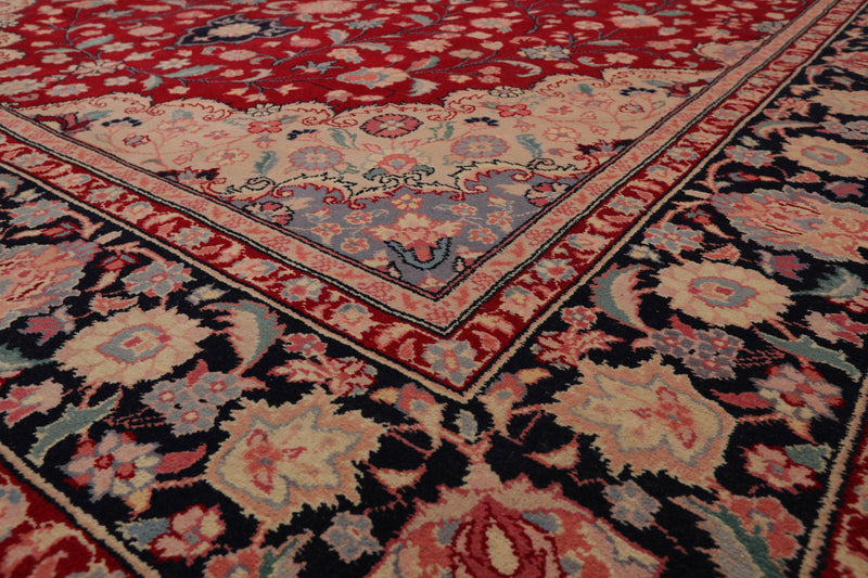 8'10" x 11'11" Hand Knotted Wool Romanian Tabrizz Traditional Area Rug Red