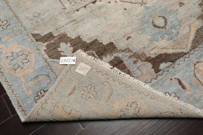 7' 7''x9' 10'' LoomBloom Muted Turkish Oushak Hand Knotted Wool Area Rug Taupe,Beige Color