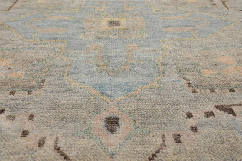 7' 7''x9' 10'' LoomBloom Muted Turkish Oushak Hand Knotted Wool Area Rug Taupe,Beige Color
