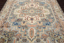 7' 11''x10' 1'' LoomBloom Muted Turkish Oushak Hand Knotted Wool Area Rug Gray, Blue Color