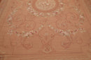 9’1"x 11’10" Hand Woven 100% Wool French Needlepoint Area Rug Pale Brown