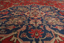 9'5'' x 13' Hand Knotted 100% Wool Tabrizz Traditional Oriental Area Rug Coral