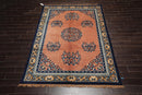 6'7" x 9'7" Hand Knotted 100% Wool Chinese Art Deco Oriental Area Rug Peach