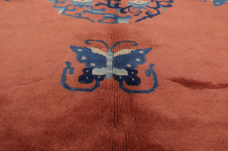 6'7" x 9'7" Hand Knotted 100% Wool Chinese Art Deco Oriental Area Rug Terracotta