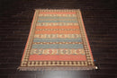 6' x 9' Hand Knotted 100% Wool Romanian Kilim Southwestern Area Rug Salmon