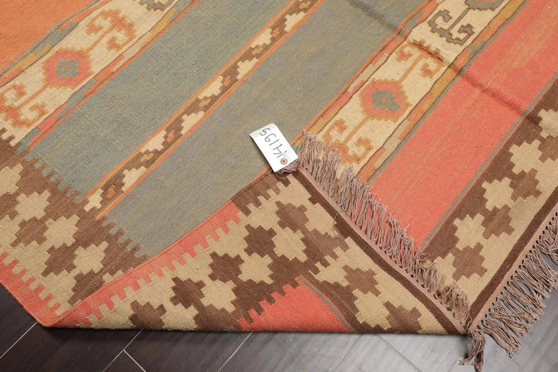 6' x 9' Hand Knotted 100% Wool Romanian Kilim Southwestern Area Rug Salmon