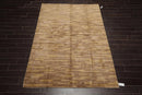 6' x 9' Hand Knotted Superfine 50% Silk 50% Wool Tibetan Area Rug Modern Tan