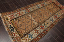 3'9" x 7'10" Antique Hand Knotted 100% Wool Melayaar Oriental Area Rug Caramel