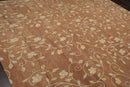 9' x 12' Hand Knotted Tibetan 100% Wool Transitional Muted Area Rug Brown