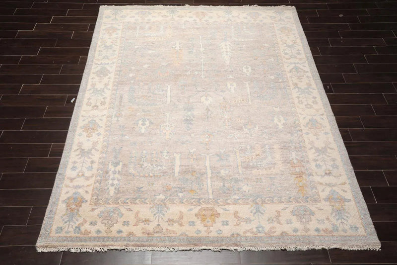 7' 9''x10' LoomBloom Muted Turkish Oushak Traditional Hand Knotted Wool Area Rug Taupe, Beige Color