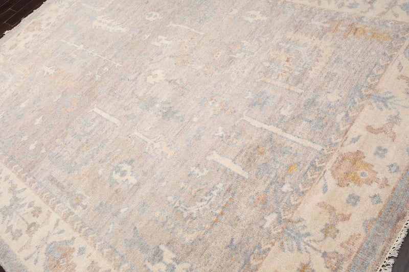 7' 9''x10' LoomBloom Muted Turkish Oushak Traditional Hand Knotted Wool Area Rug Taupe, Beige Color