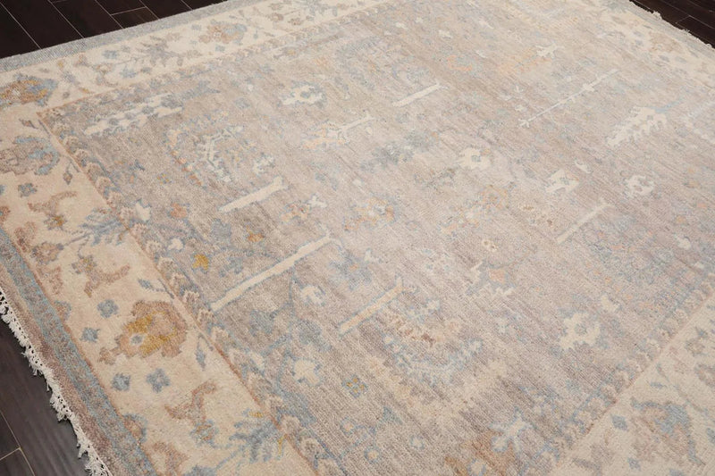 7' 9''x10' LoomBloom Muted Turkish Oushak Traditional Hand Knotted Wool Area Rug Taupe, Beige Color