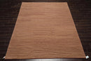 8' x 10' Hand Knotted Tibetan 100% Wool Stripes Modern Designer Area Rug Beige