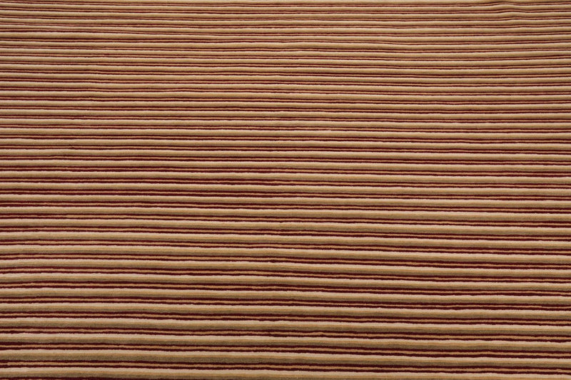 8' x 10' Hand Knotted Tibetan 100% Wool Stripes Modern Designer Area Rug Beige