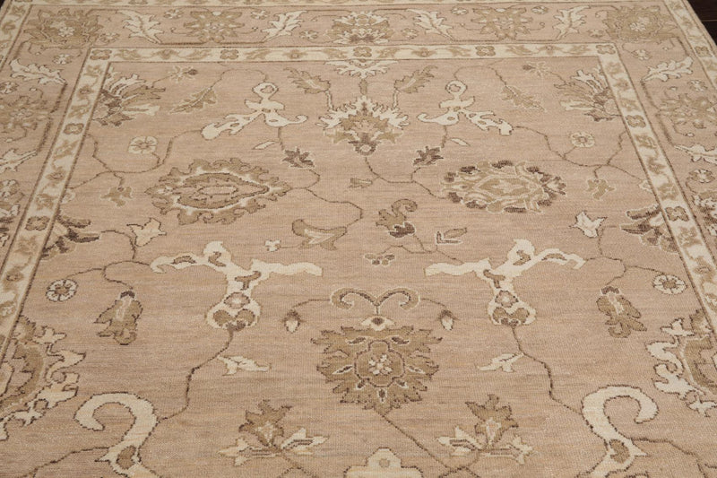 7'8" x 9'11" Hand Knotted 100% Wool Peshawar Oriental Area Rug Taupe