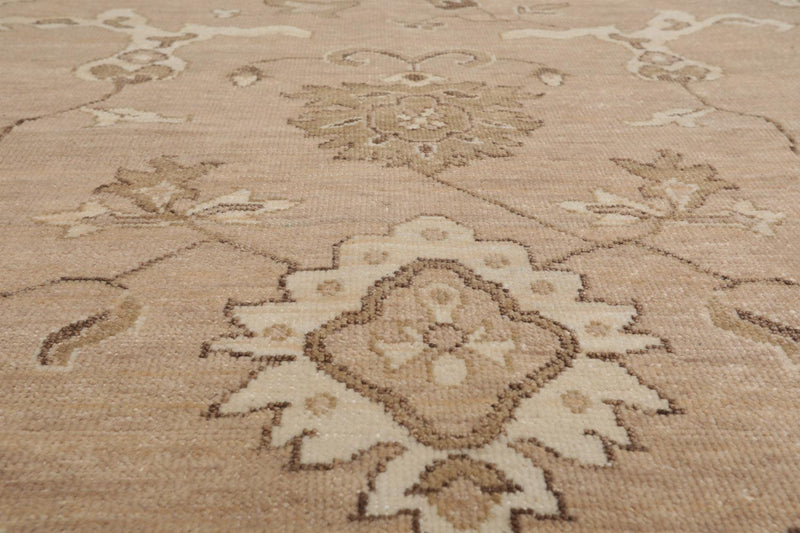 7'8" x 9'11" Hand Knotted 100% Wool Peshawar Oriental Area Rug Taupe