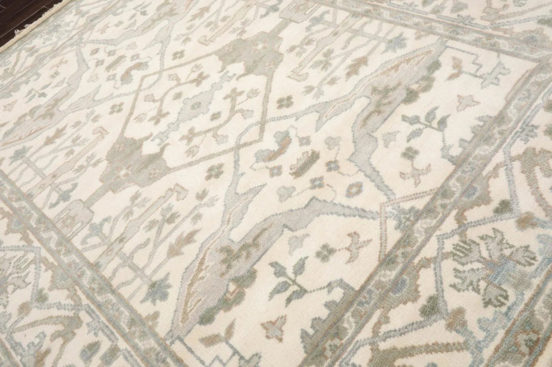 8' 2''x10' 2'' LoomBloom Muted Turkish Oushak Hand Knotted Wool Area Rug Ivory, Gray Color
