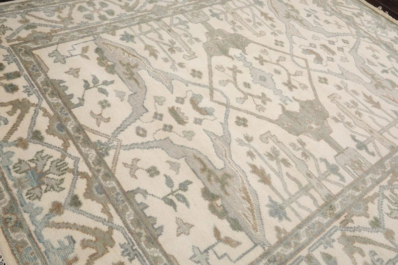 8' 2''x10' 2'' LoomBloom Muted Turkish Oushak Hand Knotted Wool Area Rug Ivory, Gray Color