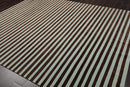 8' x 10' Hand Knotted Tibetan Wool & Silk Stripes Area Rug Brown Seafoam