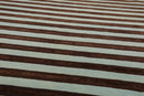 8' x 10' Hand Knotted Tibetan Wool & Silk Stripes Area Rug Brown Seafoam