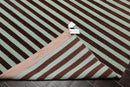 8' x 10' Hand Knotted Tibetan Wool & Silk Stripes Area Rug Brown Seafoam