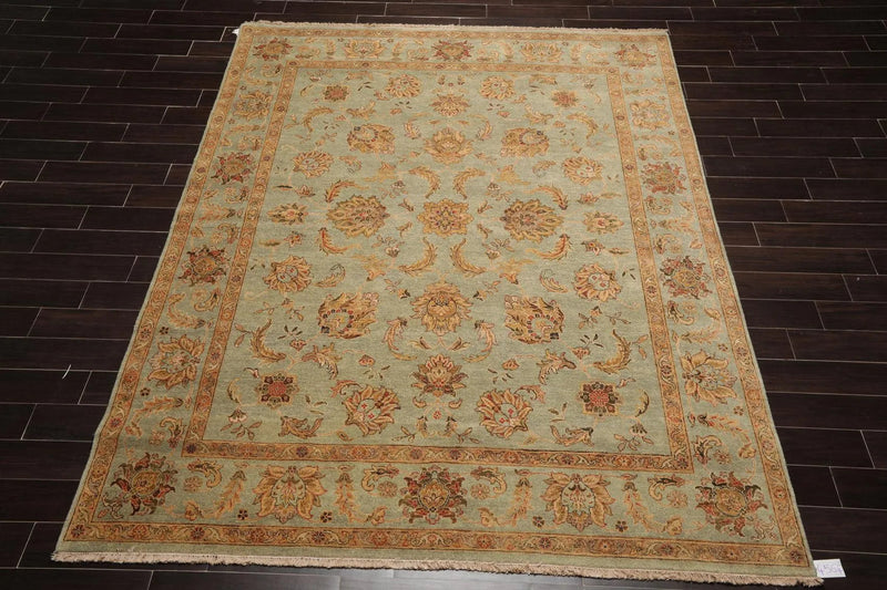 8' x 10' Hand Knotted 100% Wool Agra Oriental Area Rug Aqua