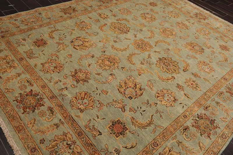 8' x 10' Hand Knotted 100% Wool Agra Oriental Area Rug Aqua