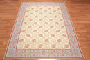 9' x 12' Hand Woven Floral Trellis Wool French Needlepoint Area Rug Gold