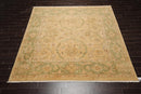 8'9" x 8'11" Square Hand Knotted 100% Wool Peshawar Oriental Area Rug Beige