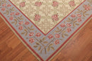 9' x 12' Hand Woven Floral Trellis Wool French Needlepoint Area Rug Gold