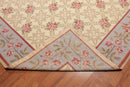 9' x 12' Hand Woven Floral Trellis Wool French Needlepoint Area Rug Gold