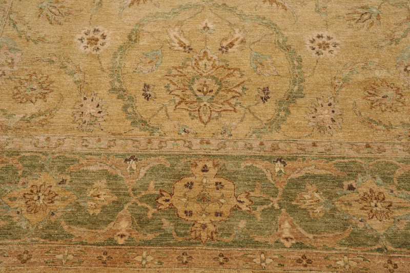 8'9" x 8'11" Square Hand Knotted 100% Wool Peshawar Oriental Area Rug Beige