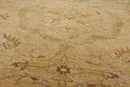 8'9" x 8'11" Square Hand Knotted 100% Wool Peshawar Oriental Area Rug Beige