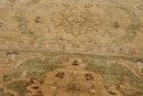 8'9" x 8'11" Square Hand Knotted 100% Wool Peshawar Oriental Area Rug Beige