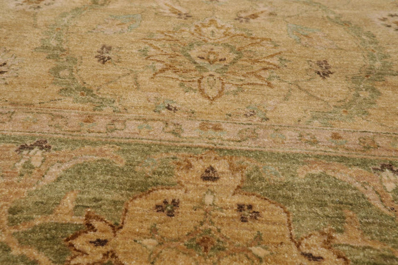 8'9" x 8'11" Square Hand Knotted 100% Wool Peshawar Oriental Area Rug Beige