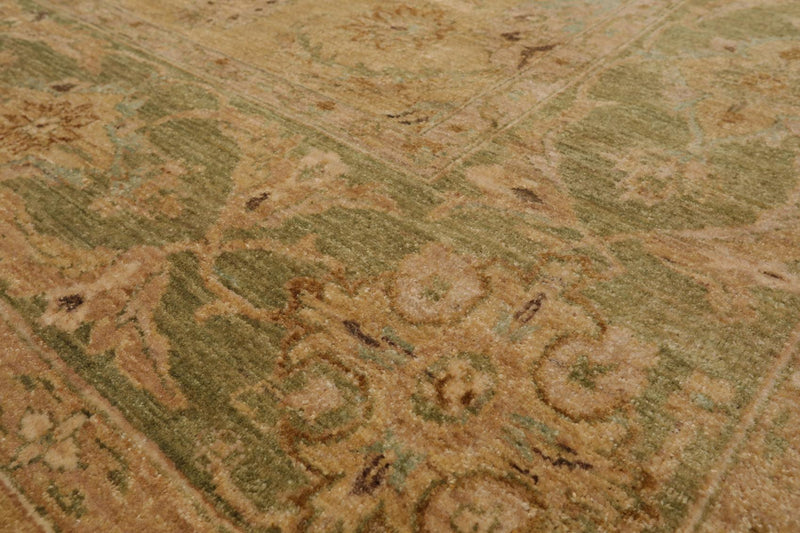 8'9" x 8'11" Square Hand Knotted 100% Wool Peshawar Oriental Area Rug Beige