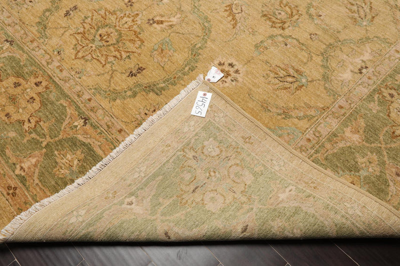 8'9" x 8'11" Square Hand Knotted 100% Wool Peshawar Oriental Area Rug Beige