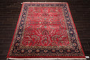 7'9" x 9'9" Hand Knotted 100% Wool Indo Saroukk 200 KPSI Area Rug Rose