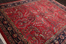 7'9" x 9'9" Hand Knotted 100% Wool Indo Saroukk 200 KPSI Area Rug Rose