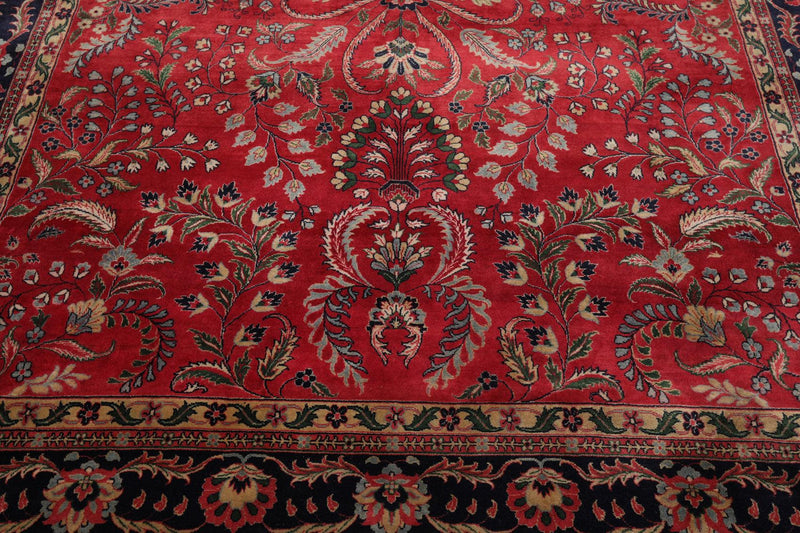 7'9" x 9'9" Hand Knotted 100% Wool Indo Saroukk 200 KPSI Area Rug Rose