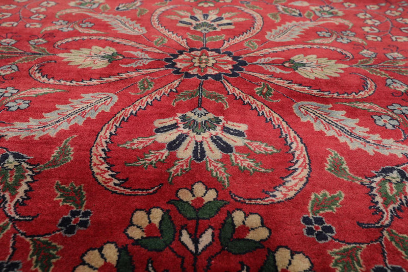 7'9" x 9'9" Hand Knotted 100% Wool Indo Saroukk 200 KPSI Area Rug Rose