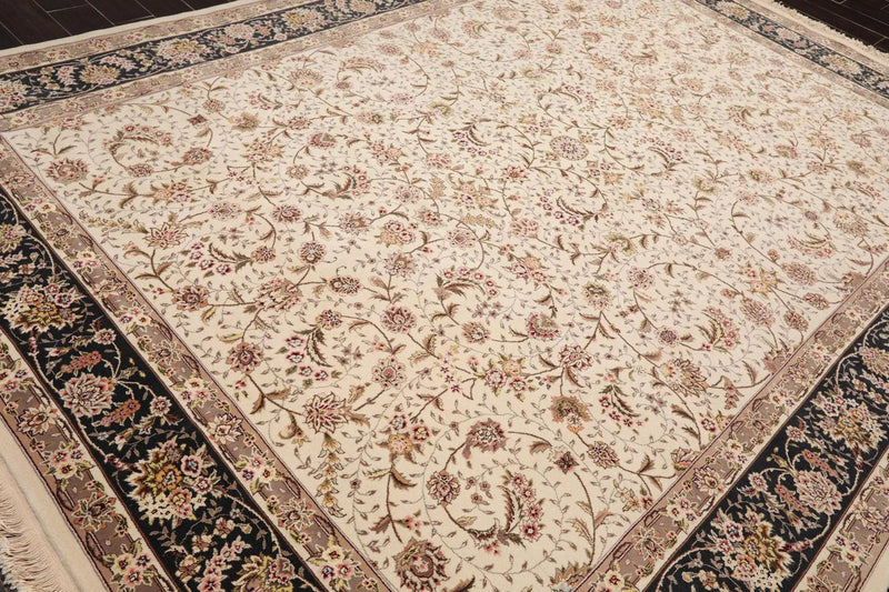 8'9'' x 11'10'' Hand Knotted Wool SinoPersian 200 KPSI Oriental Area Rug Cream