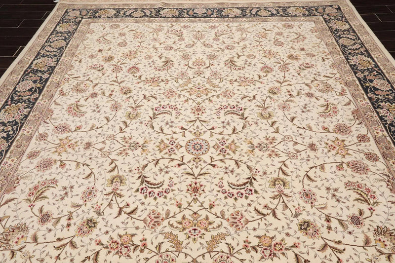 8'9'' x 11'10'' Hand Knotted Wool SinoPersian 200 KPSI Oriental Area Rug Cream