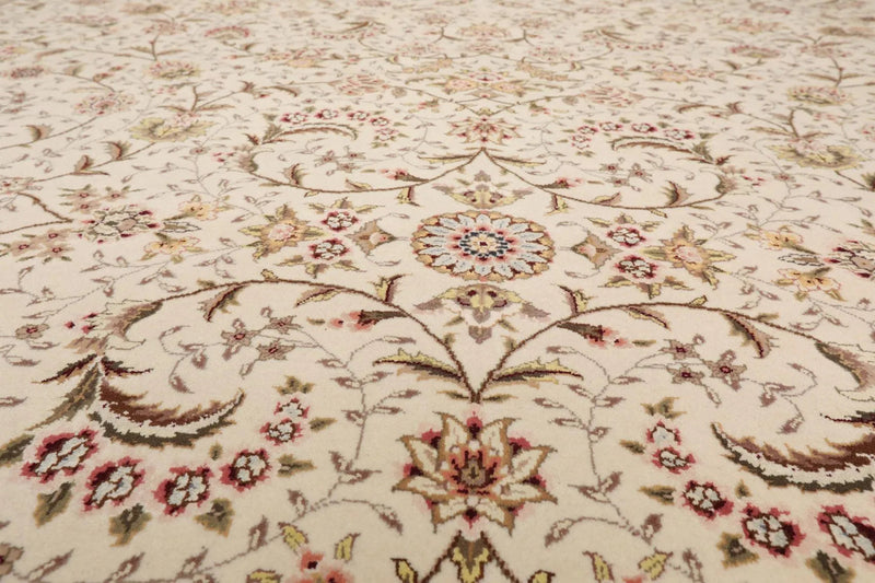 8'9'' x 11'10'' Hand Knotted Wool SinoPersian 200 KPSI Oriental Area Rug Cream