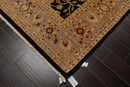 8'8" x 8'8" Square Hand Knotted 100% Wool Peshawar Oriental Area Rug Black