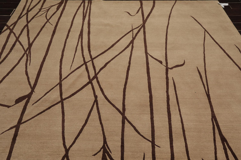 8' x 9'10" Hand Knotted Tibetan 100% Wool bamboo Modern Oriental Area Rug Camel