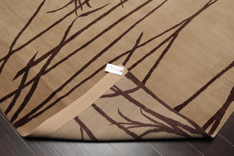 8' x 9'10" Hand Knotted Tibetan 100% Wool bamboo Modern Oriental Area Rug Camel