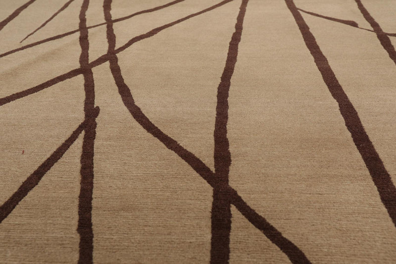 8' x 9'10" Hand Knotted Tibetan 100% Wool bamboo Modern Oriental Area Rug Camel